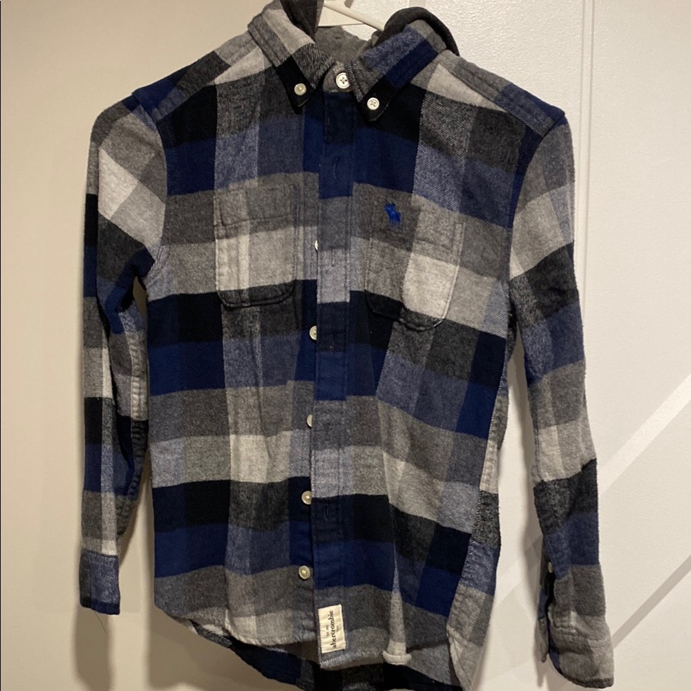 Abercrombie Kids Blue and Gray Hoodie Sweatshirt